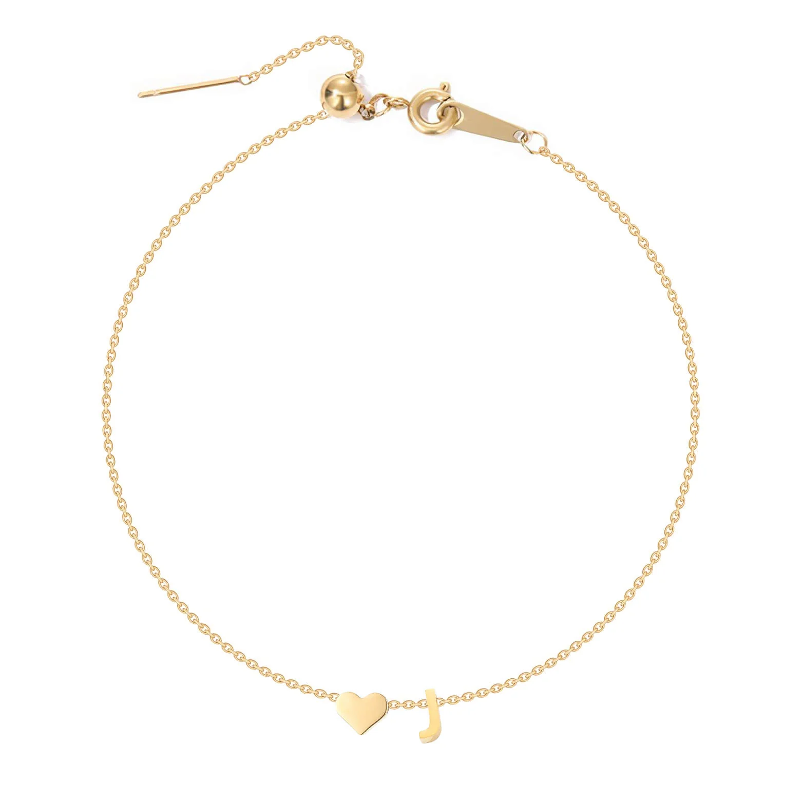Dainty Initial Heart Bracelet - Image 13