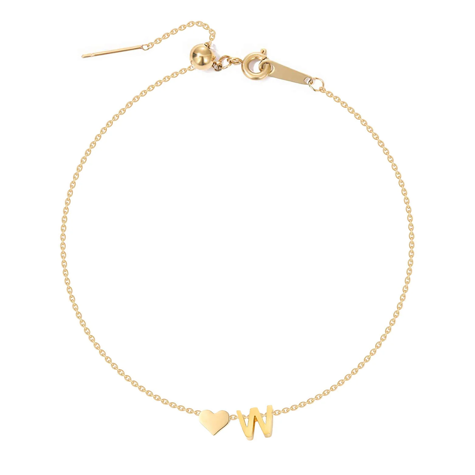 Dainty Initial Heart Bracelet - Image 26