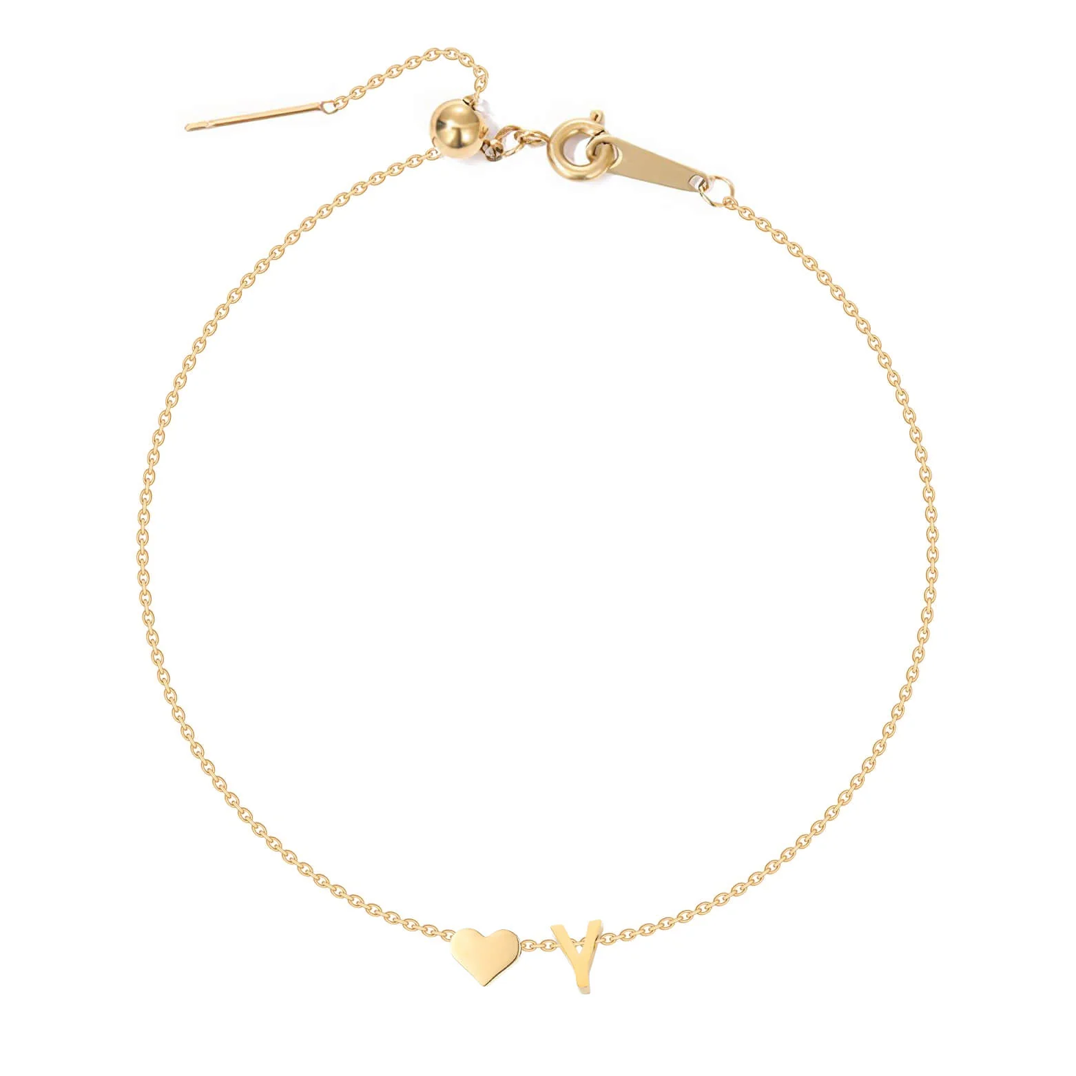 Dainty Initial Heart Bracelet - Image 28