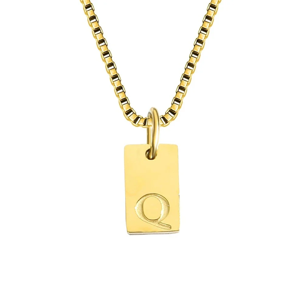 Dainty Initial Tag Necklace - Image 24