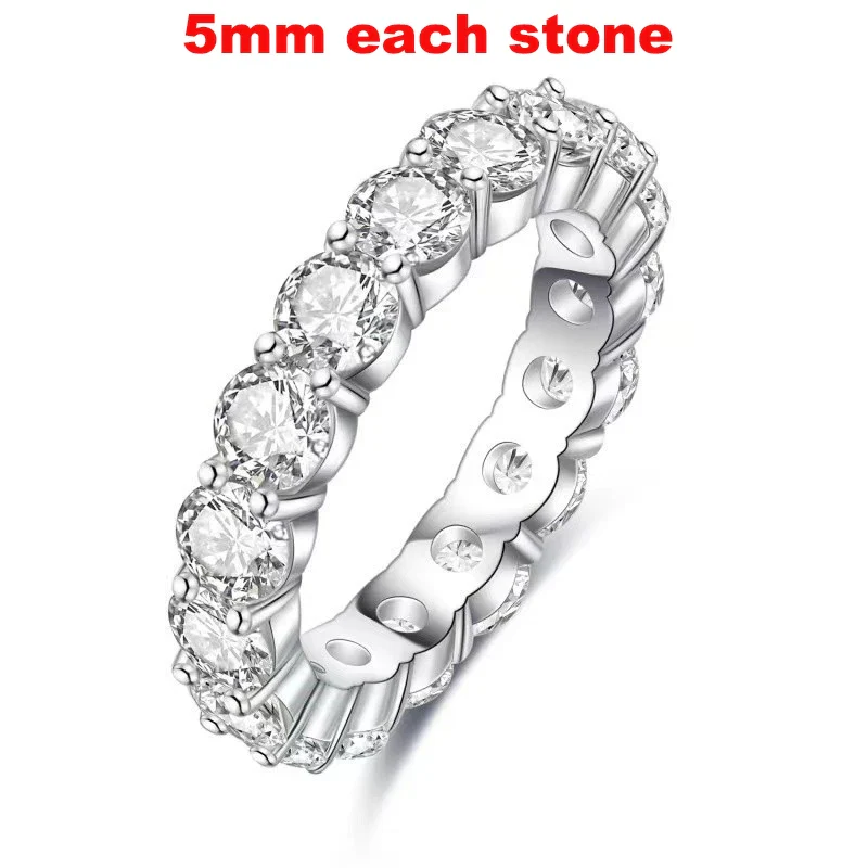Moissanite Eternity Wedding Band Ring, 2-5mm - Image 6