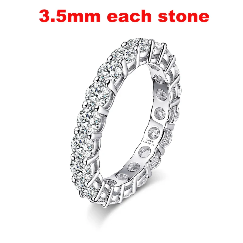 Moissanite Eternity Wedding Band Ring, 2-5mm - Image 7