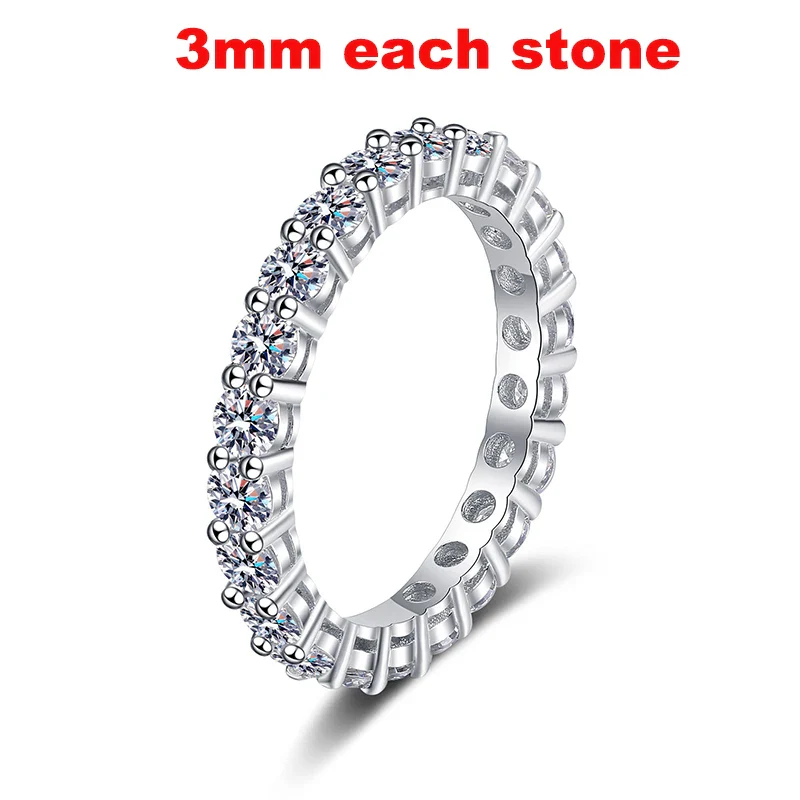 Moissanite Eternity Wedding Band Ring, 2-5mm - Image 8