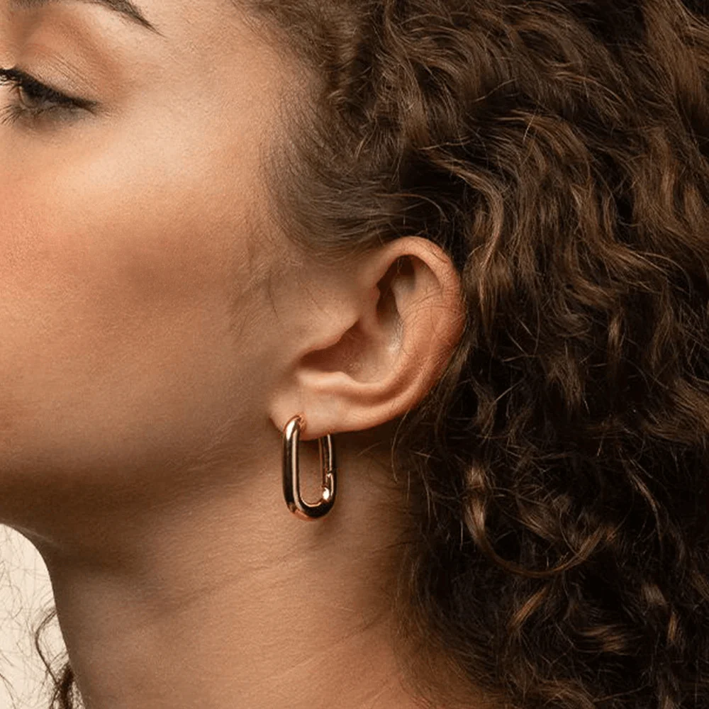Paperclip Huggie Hoop Earrings - Image 7
